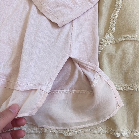 White House Black Market Pink Asymmetrical Long Sleeve Blouse - Picture 5 of 6